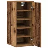 2 db antik fa színű szerelt fa cipősszekrény 32 x 35 x 70 cm
