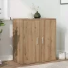 2 db kézműves tölgy színű szerelt fa cipőszekrény 32x35x70 cm