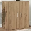 2 db kézműves tölgy színű szerelt fa cipőszekrény 32x35x70 cm