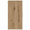 2 db kézműves tölgy színű szerelt fa cipőszekrény 32x35x70 cm