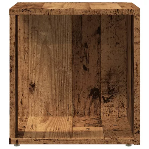 Antik fa színű szerelt fa kisasztal 33 x 33 x 34 cm