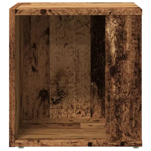 Antik fa színű szerelt fa kisasztal 33 x 33 x 34 cm