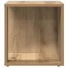 Kézműves tölgy színű szerelt fa kisszekrény 33 x 33 x 34 cm