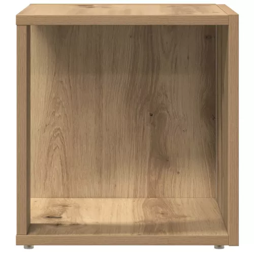 Kézműves tölgy színű szerelt fa kisszekrény 33 x 33 x 34 cm