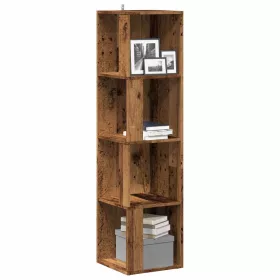 Antik fa színű szerelt fa sarokszekrény 33 x 33 x 132 cm