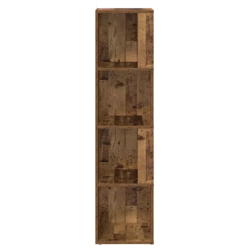 Antik fa színű szerelt fa sarokszekrény 33 x 33 x 132 cm