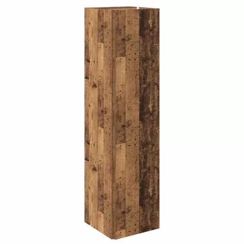 Antik fa színű szerelt fa sarokszekrény 33 x 33 x 132 cm