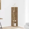 Kézműves tölgy szerelt fa sarokszekrény 33 x 33 x 132 cm