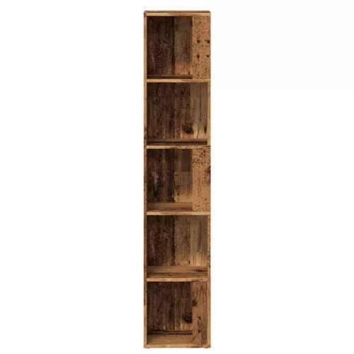 Antik fa színű szerelt fa sarokszekrény 33 x 33 x 165 cm