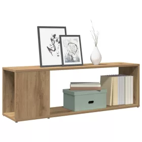   Kézműves tölgy színű szerelt fa TV-szekrény 100x24x32 cm