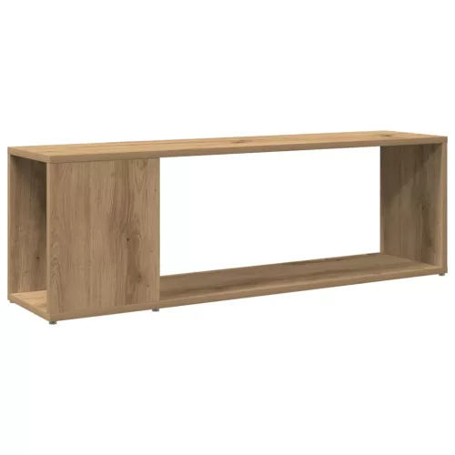 Kézműves tölgy színű szerelt fa TV-szekrény 100x24x32 cm
