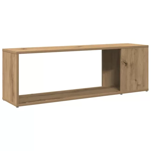Kézműves tölgy színű szerelt fa TV-szekrény 100x24x32 cm