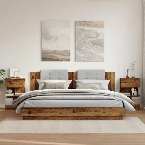 Éjjeliszekrények 2 db Régi fa 40x35x65 cm Gépesített fa