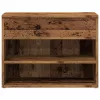 Antik fa színű szerelt fa cipőtároló pad 60 x 30 x 45 cm