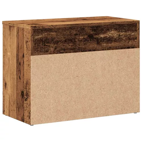 Antik fa színű szerelt fa cipőtároló pad 60 x 30 x 45 cm