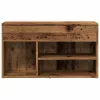 Antik fa színű szerelt fa cipőtároló pad 80 x 30 x 45 cm