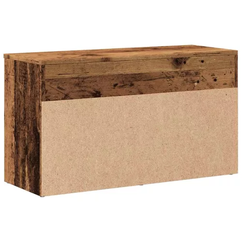 Antik fa színű szerelt fa cipőtároló pad 80 x 30 x 45 cm