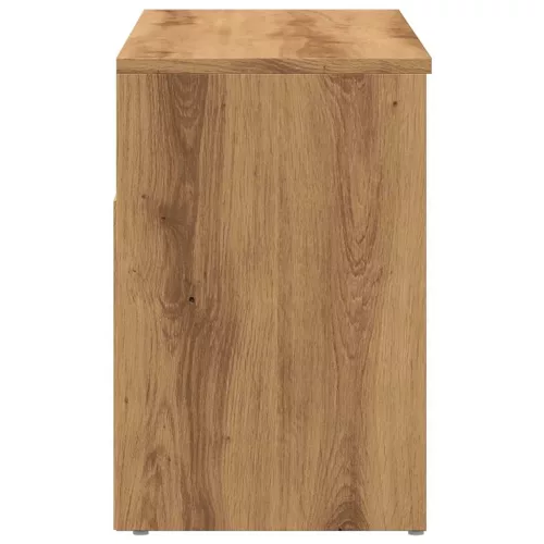 Kézműves tölgy színű szerelt fa cipőtároló pad 80 x 30 x 45 cm