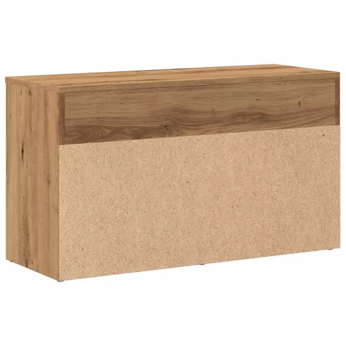 Kézműves tölgy színű szerelt fa cipőtároló pad 80 x 30 x 45 cm