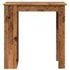 Antik fa színű szerelt fa bárasztal polccal 102x50x103,5 cm