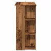 Antik fa színű szerelt fa bárasztal polccal 102x50x103,5 cm