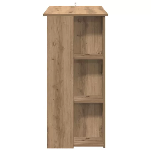Kézműves tölgy szerelt fa bárasztal polccal 102x50x103,5 cm