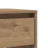 Kézműves tölgy színű szerelt fa dohányzóasztal 89x41x76,5 cm