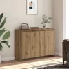 Kézműves tölgy színű szerelt fa tálalószekrény 102 x 33 x 75 cm