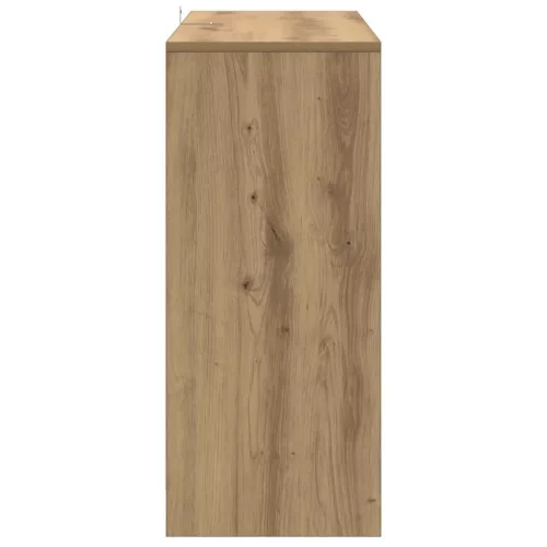 Kézműves tölgy színű szerelt fa tálalószekrény 102 x 33 x 75 cm
