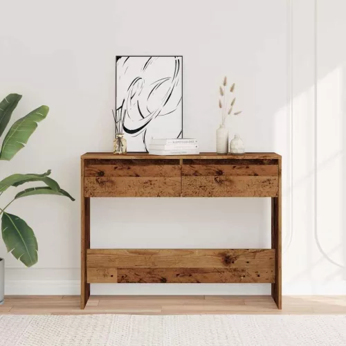 Szürke sonoma szerelt fa tálalóasztal 100x35x76,5 cm