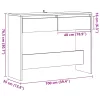 Szürke sonoma szerelt fa tálalóasztal 100x35x76,5 cm
