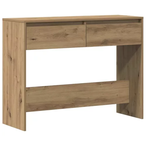 Kézműves tölgy színű szerelt fa dohányzóasztal 100x35x76,5 cm