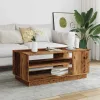 Antik fa színű szerelt fa dohányzóasztal 102 x 55 x 43 cm