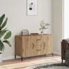 Kézműves tölgy színű szerelt fa tálalószekrény 100 x 36 x 60 cm