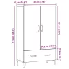 Highboard régi fa 70x31x115 cm gépesített fa