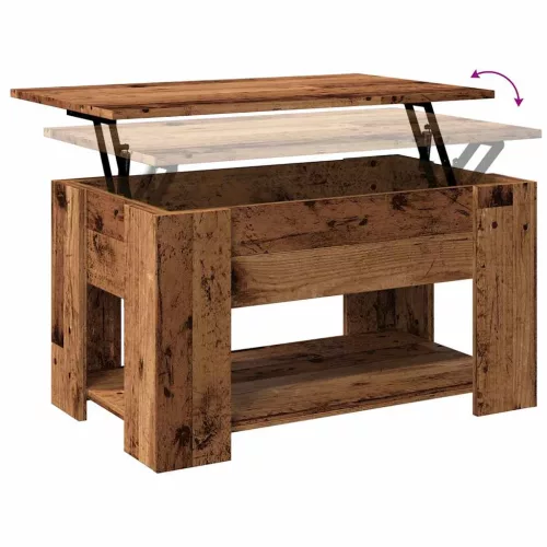 Antik fás szerelt fa dohányzóasztal 79 x 49 x 41 cm