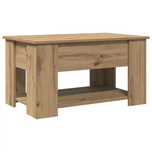 Dohányzóasztal kézműves tölgy szerelt fa 79 x 49 x 41 cm