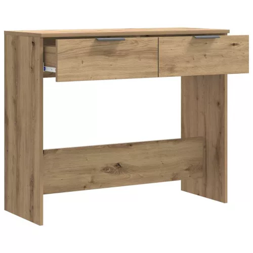 Kézműves tölgy színű szerelt fa dohányzóasztal 90x36x75 cm