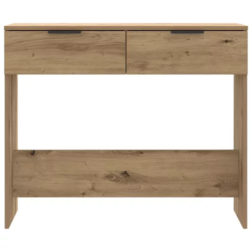 Kézműves tölgy színű szerelt fa dohányzóasztal 90x36x75 cm
