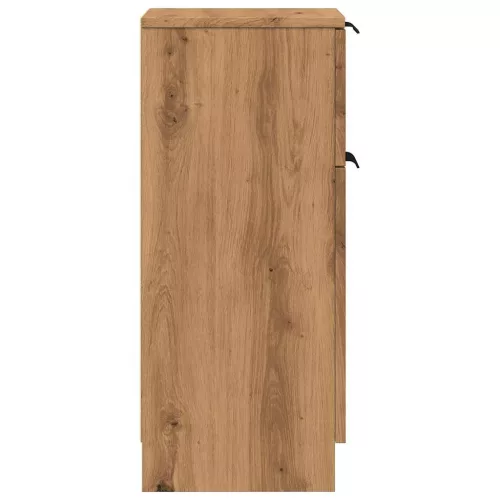2 db kézműves tölgy színű szerelt fa tálalószekrény 30x30x70 cm