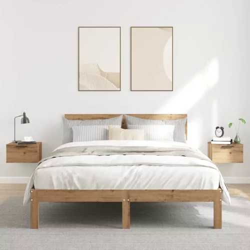 2 db kézműves tölgy fali szerelhető éjjeliszekrény 34x30x20 cm