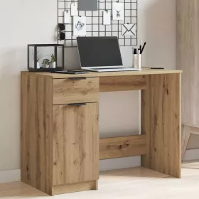   Kézműves tölgy színű szerelt fa íróasztal 100 x 50 x 75 cm