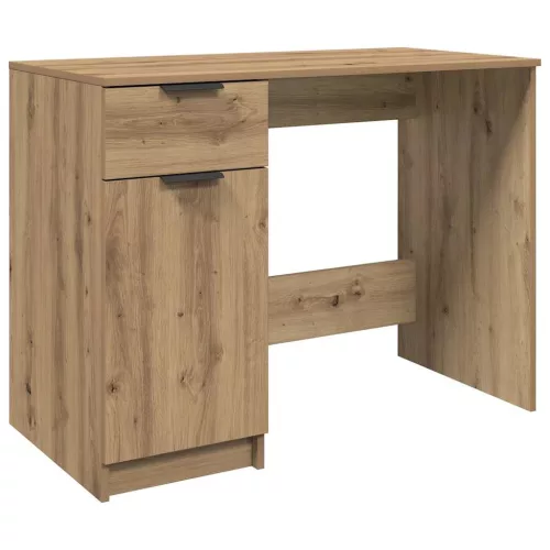 Kézműves tölgy színű szerelt fa íróasztal 100 x 50 x 75 cm
