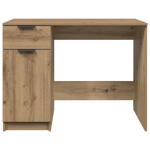 Kézműves tölgy színű szerelt fa íróasztal 100 x 50 x 75 cm