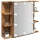 Antik fa tükrös szekrény LED-ekkel 70 x 16,5 x 60 cm