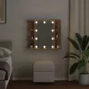 Kézműves tölgy tükrös szekrény LED-ekkel 70 x 16,5 x 60 cm