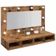 Antik fa tükrös szekrény LED-ekkel 90x31,5x62 cm