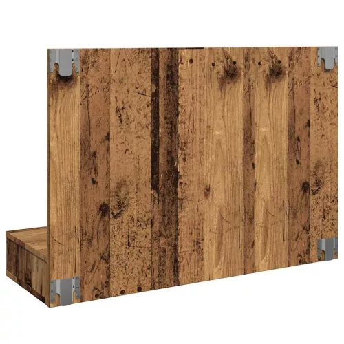 Antik fa tükrös szekrény LED-ekkel 90x31,5x62 cm