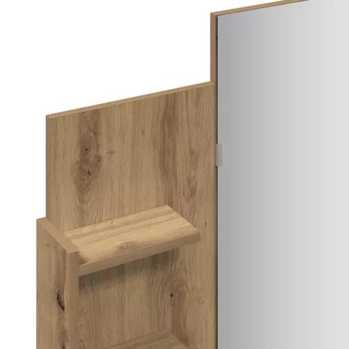 Kézműves tölgy színű fésülködőasztal tükörrel 96x39x142 cm