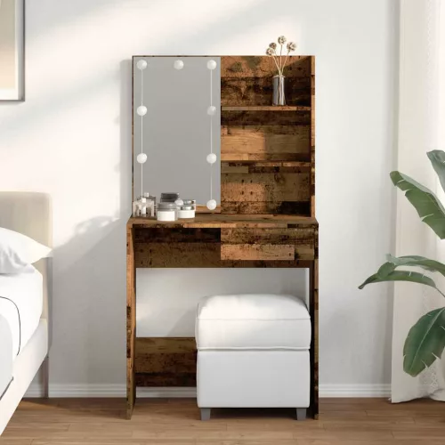 Antik fa fésülködőasztal LED-del 74,5 x 40 x 141 cm